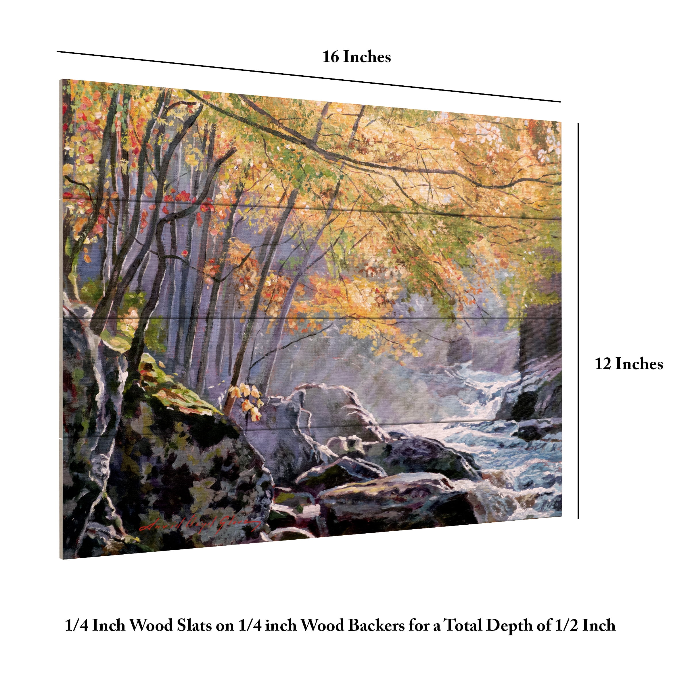 David Lloyd Glover 'Autumn Glen' Wood Slat Art 12x16