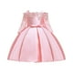 thumbnail image 1 of Vestido Para Niñas, Ropa Para Niñas Pequeñas, Encaje Bordado De Color Sólido, Manga Corta, Lazo, Vestido De Fiesta De Cumpleaños, Vestidos Para Niños, Rosa Odeerbi LM103-3654, 1 of 9