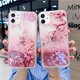 thumbnail image 2 of Funda rosa con flores de cerezo para iPhone, carcasa con purpurina líquida, arena movediza, para iPhone 14 Pro Max 13 12Mini 11 XS XR X SE 2020 6 6S 7 8 Plus Fivean unisex, 2 of 2