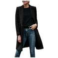thumbnail image 1 of DAFEI Women Wool Coat Peacoat Jacket Thick Loose Double PeaCoat Woolen Spring Overcoat with Pockets, 1 of 8