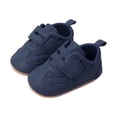 thumbnail image 3 of Gyujnb Boys Girls Solid Color Crib Shoes, Hook and Loop Flat Sole Lightweight Comfortable Baby Shoes(Toddler),6-12 Months, 3 of 7