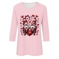 thumbnail image 4 of Staron Liquidation Chemises de la Saint-Valentin pour Femmes Col Rond Manches 3/4 Blouses Cadeaux de la Saint-Valentin pour Elle Cœur de la Saint-Valentin Chemises Décontractées, 4 of 4