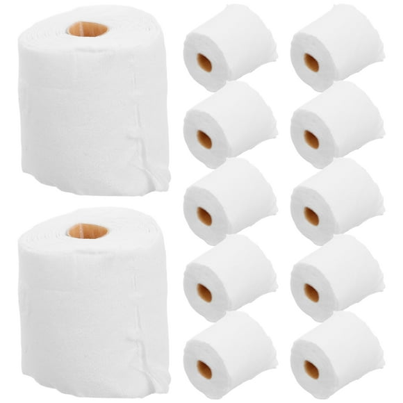 12PCS Dollhouse Toilet Tissue Miniature Paper Towels Mini Toilet Tissue Decor Small Simulation Tissue Roll Paper Model Bathroom Accessories