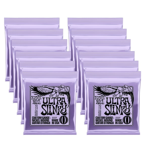 12 PACK Ernie Ball 2227 Ultra Slinky 10-48 Nickel Wound Electric Strings
