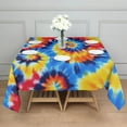 thumbnail image 3 of Colorful Tie Dye Spiral Pattern Square Tablecloth,Waterproof Square Table Cover,Wipeable Spillproof Washable Table Cover for Home Kitchen Party Decor 60"x60"(152x152cm), 3 of 6