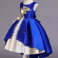 thumbnail image 4 of Wavsuf Toddler Girls Dresses Special Occasion Formal Sleeveless Blue Princess Dress Size 10Y, 4 of 5