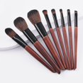 thumbnail image 2 of Farfi 8 unids/set cepillo de maquillaje suave multifuncional profesional portátil ligero accesorio de belleza larga vida útil color caoba kit de cepillo cosmético Gi, 2 of 5