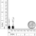 thumbnail image 2 of Gem Stone King 925 Sterling Silver Black Sapphire and White Lab Grown Diamond Dangle Earrings for Women (5.57 Cttw, Oval 9X7MM), 2 of 3