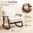 thumbnail image 3 of Legahome Nursery Rocking Chair, Teddy Upholstered Rocking Accent Chair with 23.6"Extra Wide Seat, Thick Cushion and Solid Wood Frame, Modern Accent Glider Rocker for Living Room, Reading Room, White, 3 of 9