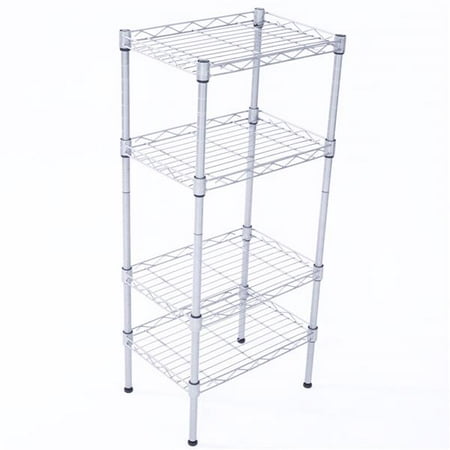 

[IN STOCK] 4-Shelf Shelving Units and Storage Rectangle Carbon Steel Metal Adjustable Heavy Duty Steel Wire Shelving Unit for Garage Kitchen Office