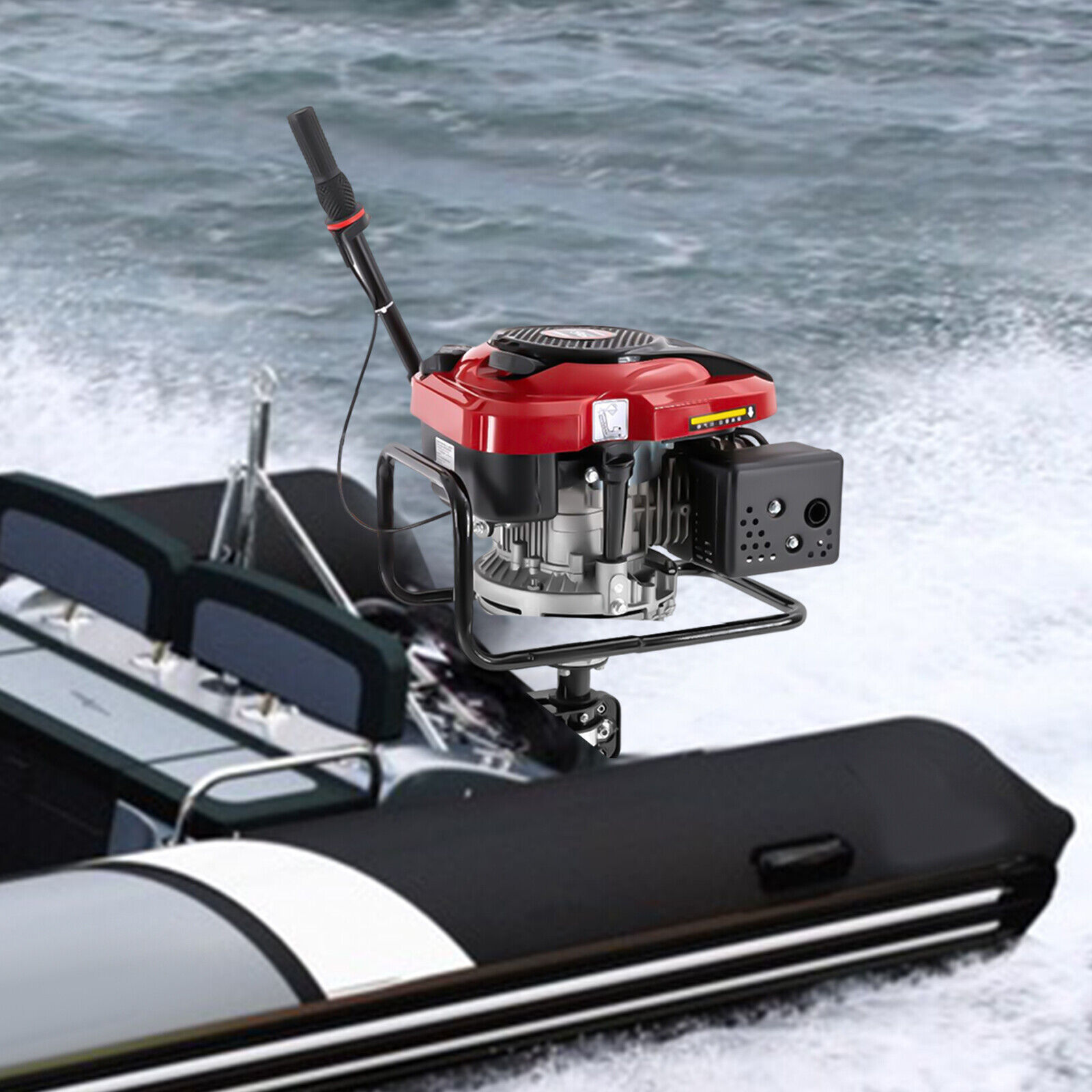 Hangkai 8 HP 4-Stroke Outboard Boat Motor with Air-Cooled TCI 196cc Gasoline
