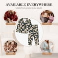 thumbnail image 6 of KLL Flowers Print Women's Long Sleeve Pajamas with Pants Sleepwear Loungewear 2 Set-X-Large, 6 of 7