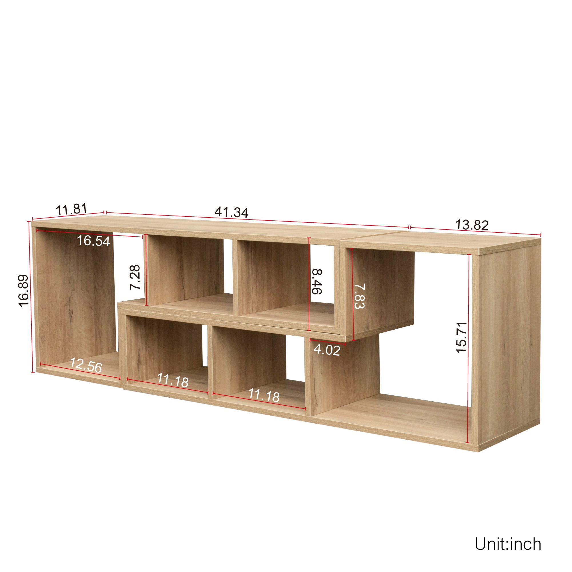 Yardi Yard Modern DIY Double L-Shaped TV Stand, Stackable Wood Bookcase Bookshelf for CDs/Books/Media Storage, Oak Yardi Yard Modern DIY Double L-Shaped TV Stand, Stackable Wood Bookcase Bookshelf for CDs/Books/Media Storage, Oak