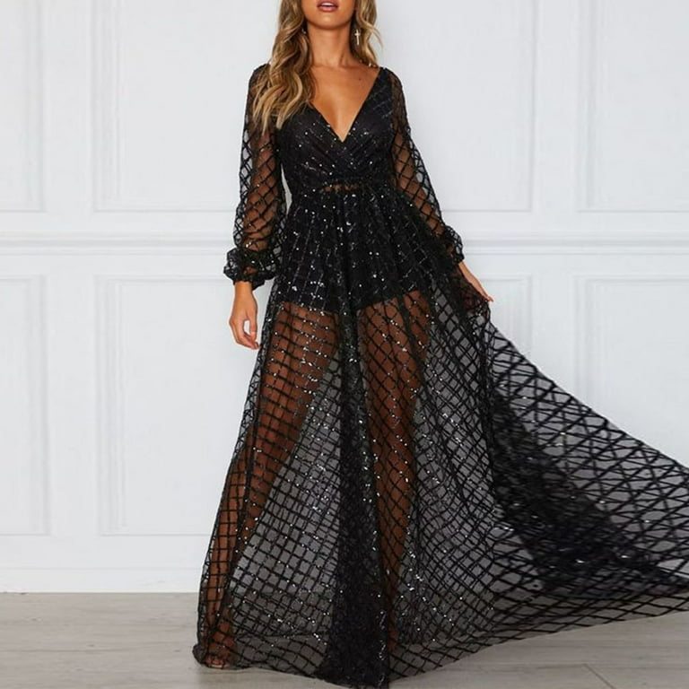 Long sleeve maxi dress walmart top