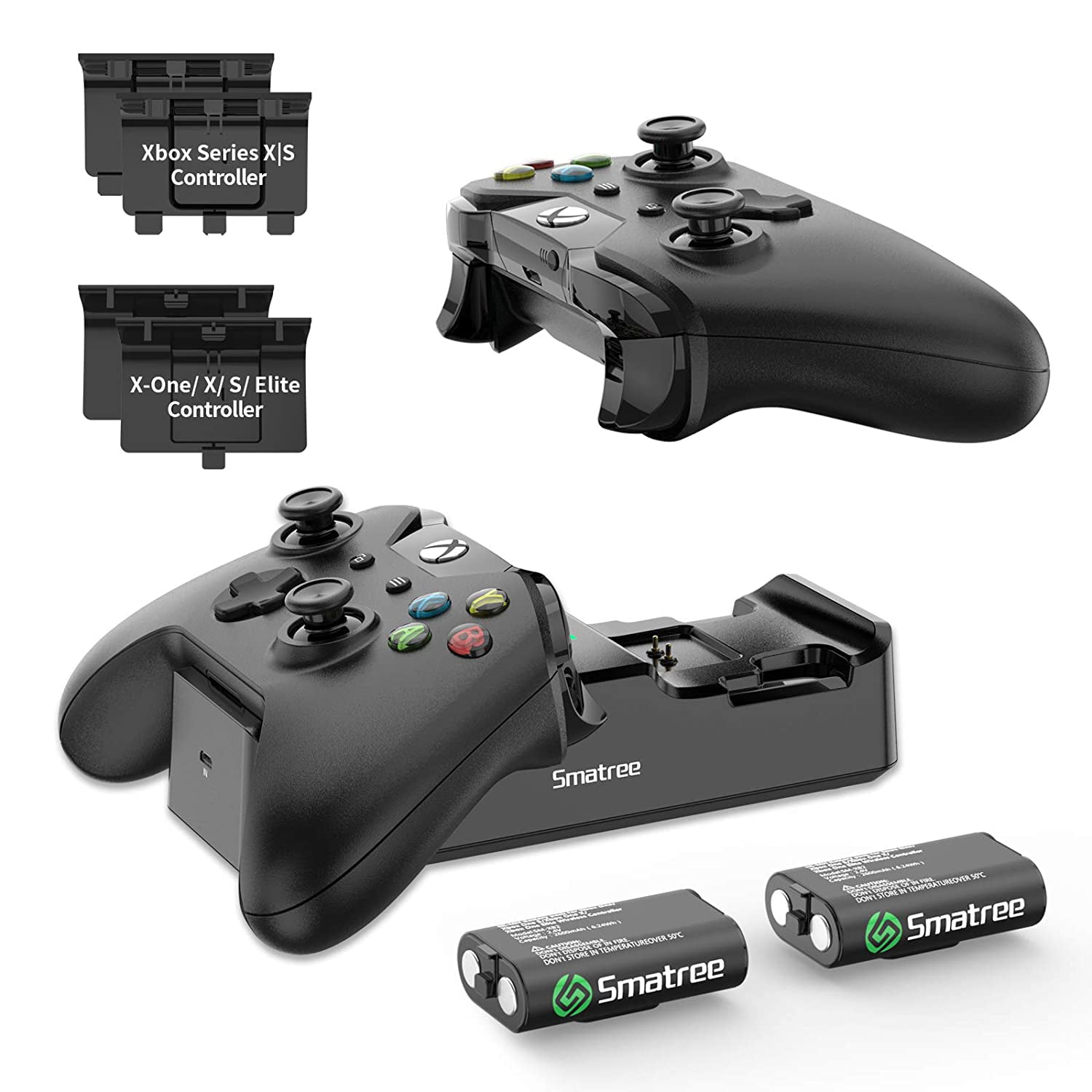 Smatree Xbox One Battery Pack 4 x 2000mAh Rechargeable Battery Compatible for Xbox One/Xbox One S/Xbox One X/Xbox One Elite Wireless Controller 