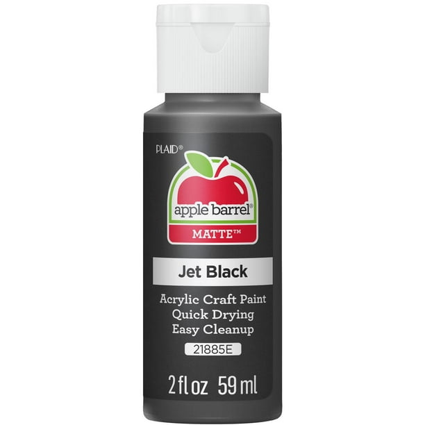 Apple Barrel Acrylic Craft Paint, Matte Finish, Jet Black, 2 fl oz