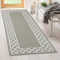 thumbnail image 3 of Washable Skid-Resistant Runner Rug, Trellis Border, Light Grey and White, 26" x 60", 3 of 8