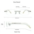 thumbnail image 3 of VisionGlobal Pure Titanium Frame for men/women Blue Light Blocking,Hand-set Diamond Fashion Glasses (Champagne Clear, +4.00 Magnification), 3 of 5