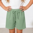 thumbnail image 5 of hoksml Girls Drawstring Shorts Back to School Casual Elastic Waist Playwear Shorts, 5 of 5