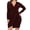 Wine Red, variant on POSESHE Women's Deep V-Neck Plus Size Dress, Sexy Bodycon Wrap Dress