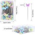 thumbnail image 2 of 2.09 Inch Sewing Pins Flat Head Straight Pins Butterfly Head Sewing Pins Straight Quilting Pins for Sewing DIY Projects Dressmaker Jewelry Decoration (100), 2 of 7