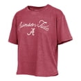 thumbnail image 2 of Women's Pressbox  Crimson Alabama Crimson Tide Vintage Waist Length Script Over Logo T-Shirt, 2 of 3