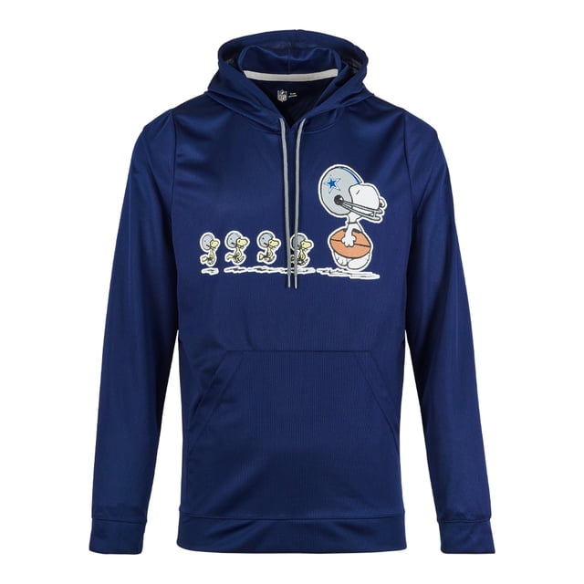 NFL-PEANUTS Sudadera Hoodie Dallas Cowboys Azul Marino para Hombre, Talla Mediana