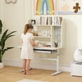 thumbnail image 2 of Qaba Kids Desk, Height Adjustable Study Table with Tilted Desktop, Storage, 2 of 10