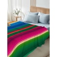 thumbnail image 5 of Mexican Stripes Flat Sheets Only Full Size, Soft Breathable Bed Top Sheets for Mattress, Blue Boho Red Green Orange Art Simple Luxury Bedding Flat Sheets for Home Hotel Bedroom Bed Protection, 5 of 9