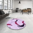 thumbnail image 4 of Ahgly Tapis d'Intérieur Lavable en Machine Carré Transitionnel Orchidée Violet, 7 Pieds Carré, 4 of 7