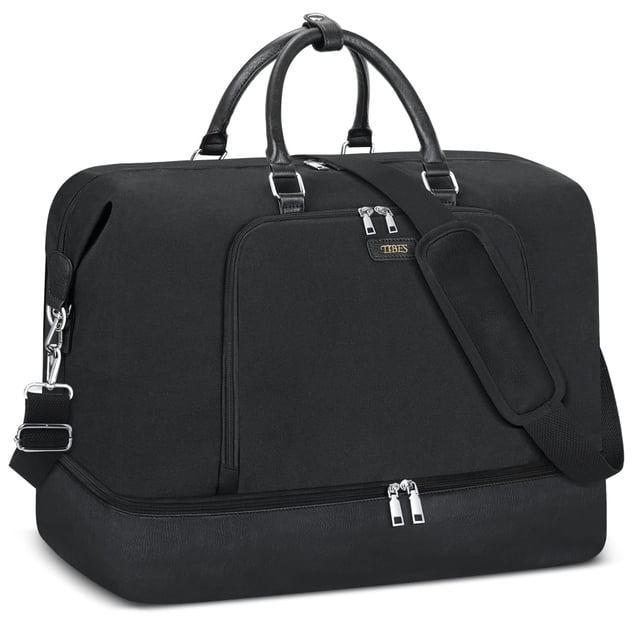 Bolsa de viaje de fin de semana TIBES de gran tamaño con compartimento para zapatos