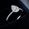 thumbnail image 2 of Diiro Pear Shaped Moissanite Engagement Ring for Women, Halo Diamond Style Bridal Wedding Ring, Pavé Band, Elegant Promise Ring, 2 of 5