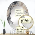 thumbnail image 3 of Designart "Abstract Marble Art with Copy Space IX" Fractals Round Wall Mirror - Modern Oval Printed Decorative Oversized Mirror - Multiple Color Options, 3 of 4