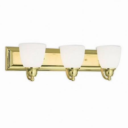 

3 Light Bathroom Light in Traditional Style 24 inches Wide By 7 inches High-Polished Brass Finish Bailey Street Home 218-Bel-1875290