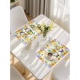 thumbnail image 5 of Yellow Sunflowers Placemats Set of 6, Spring Gnomes Hydrangea Daisy Plants Placemats for Dining Table, Place Mats for Kitchen Tabletop, Waterproof Wipeable Dining Table Mats Set, 5 of 9