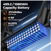 Adults Electric Scooter with Seat, 500W Motor, 22MPH, 27/40 Miles Range, Dual Suspension, Foldable Commuter E Scooter with Brasket for Daily Commute, Grocery, or Pet Travel