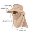 thumbnail image 3 of Chal de protección solar Sombrero de pescador con agujero de cola de caballo | Niños y adultos | Malla de poliéster transpirable | Ala ancha plegable | Mascarilla de cubierta facial | Ajustable, 3 of 7