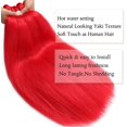 thumbnail image 4 of 66 cm Rojo 3 Paquetes Cabello Trenzado Preestirado Trenza Fácil Profesional Sin Picazón Fibra Sintética Trenzas de Ganchillo Extensiones de Cabello Textura Cabello Trenzado brillar Electrónica, 4 of 5