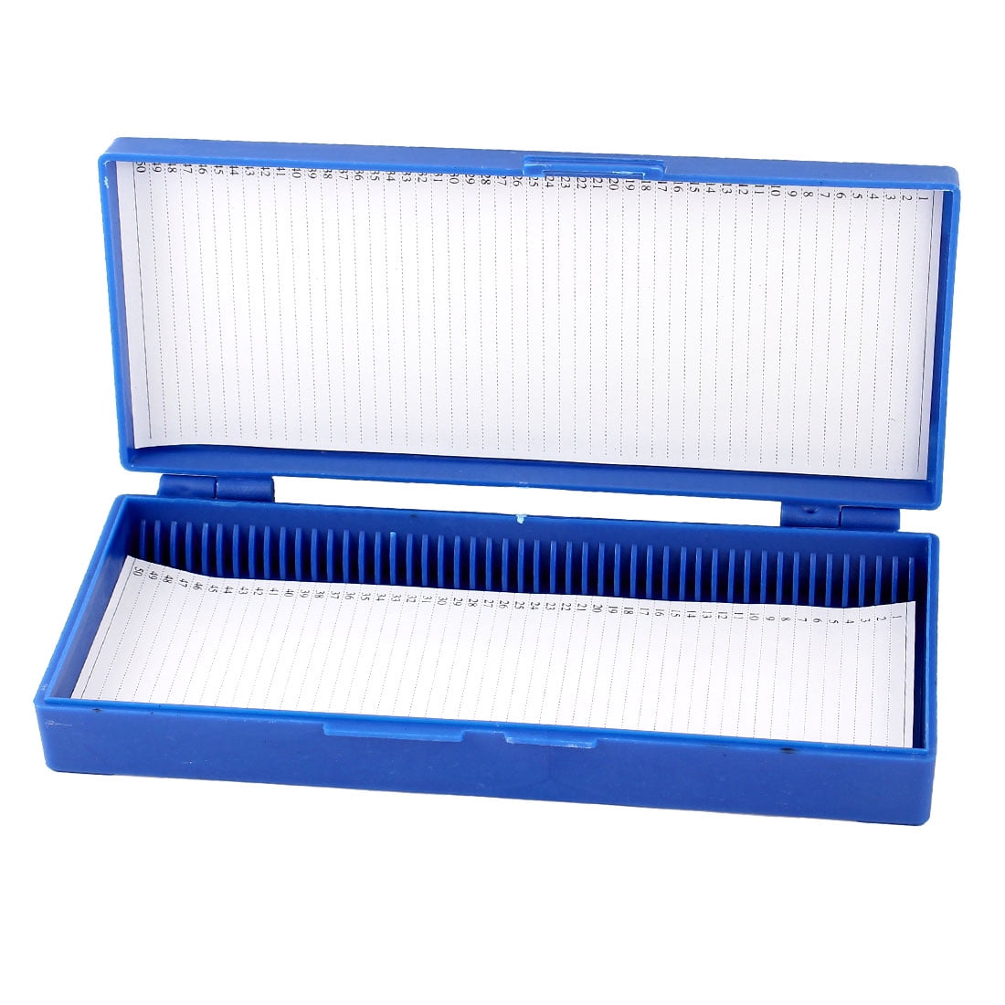 Blue Plastic Rectangle Shape Hold 100 Microslide Slide Microscope Box
