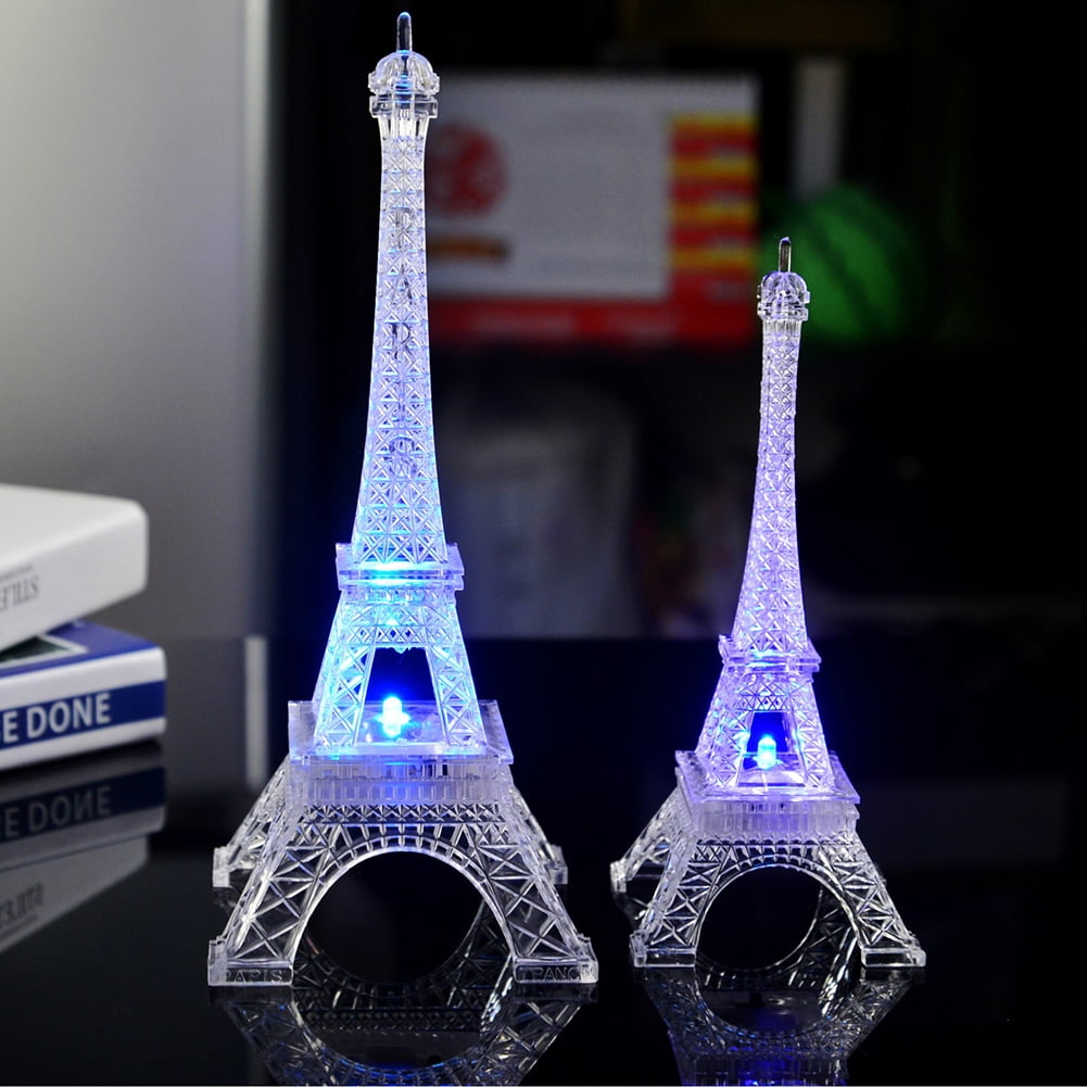 EG_ Mini Eiffel Tower LED Color Changing Night Light Home Party Lamp Decor New 