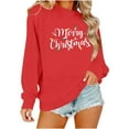 thumbnail image 3 of GUZOM Red Womens Christmas Sweatshirt - Crew Neck Long Sleeve, 100% Polyester Loose Fit for Fall Winter Holiday Family Gatherings & Daily Wear (XS-XL),Size S, 3 of 8