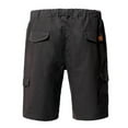 thumbnail image 3 of Mens Casual Drawstring Cargo Shorts Classic Relaxed Fit Elastic Waist Work Shorts with Multi-Pocket, 3 of 6