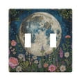 thumbnail image 2 of 3 Gang Light Switch Cover Plate Wildflowers and Trees Surrounded Full Moon Wall Plate Decorate Electrical Outlet Cover Plates 4.56”x4.48”, 2 of 8