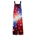 thumbnail image 6 of JULMCOMO 4th of July Jumpsuits for Women USA Flag Cotton Linen Red White Blue Overalls 250th Year Sleeveless Button Straps 1776 Jumpsuits with Pockets Royal Blue L, 6 of 6