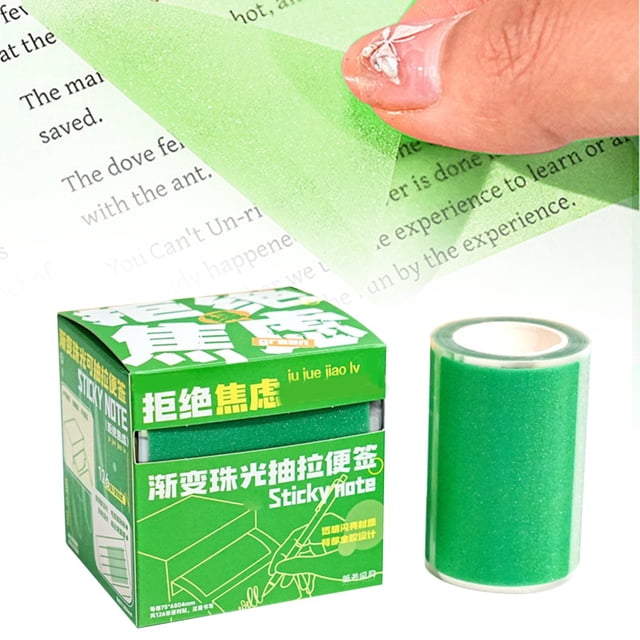 HANDIED Sticky Note Clear Sticky Notes Set Transparent Full Adhesive Memo For Books Laptops & Journals 126 Sheets Per (5 Colors PET Material)