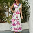 thumbnail image 3 of Flamingo Pattern Sleeveless Dress Woman Fashion Long Dresses Women's Summer Suit Dress 2025, 3 of 6
