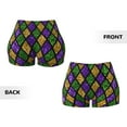 thumbnail image 5 of Vsdgher Mardi Gras Shiny Green Purple print Workout Shorts for Women Seamless Soft Smooth Gym Yoga Scrunch Active Exercise Fitness Shorts, 5 of 8