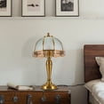 thumbnail image 5 of 40W Gold Table Lamp Indoor Reading Light Tabletop Light,Push Button Bedside Lighting,4.72ft Long Power Cord 110V for Bedrooms, Dining Rooms, Study Rooms, 5 of 14