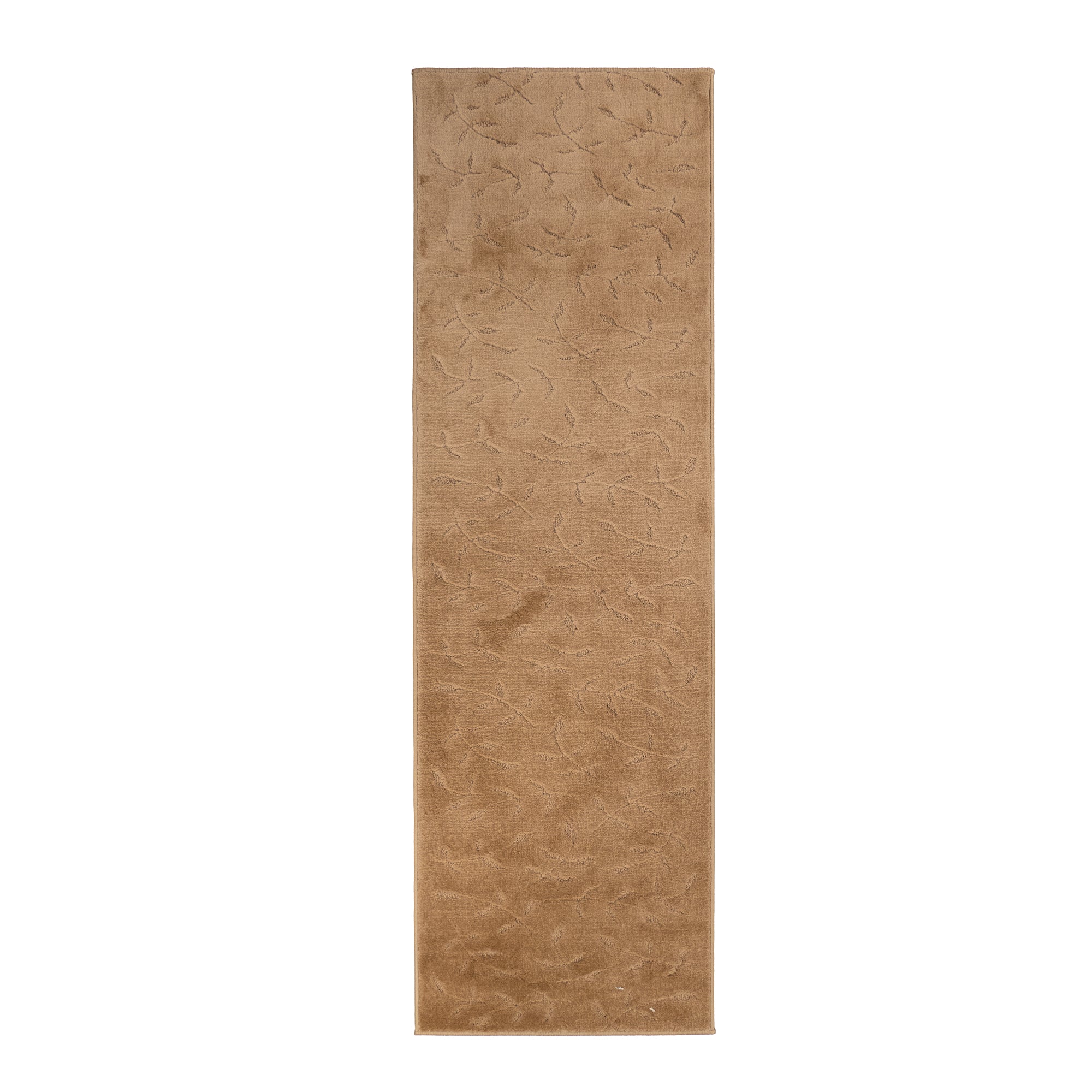 Custom Size Anti-Slip Washable Soft Pile Leaves Beige Carpet Runner Rugs ( 10' x 26")