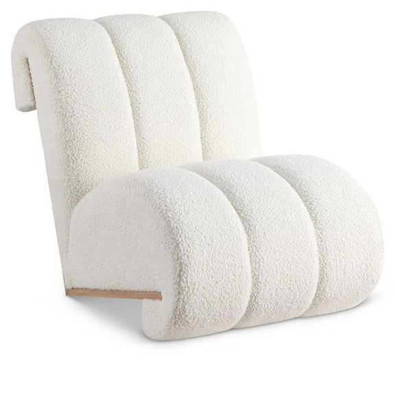 Meridian Furniture Swoon Cream Faux Sheepskin Accent Chair